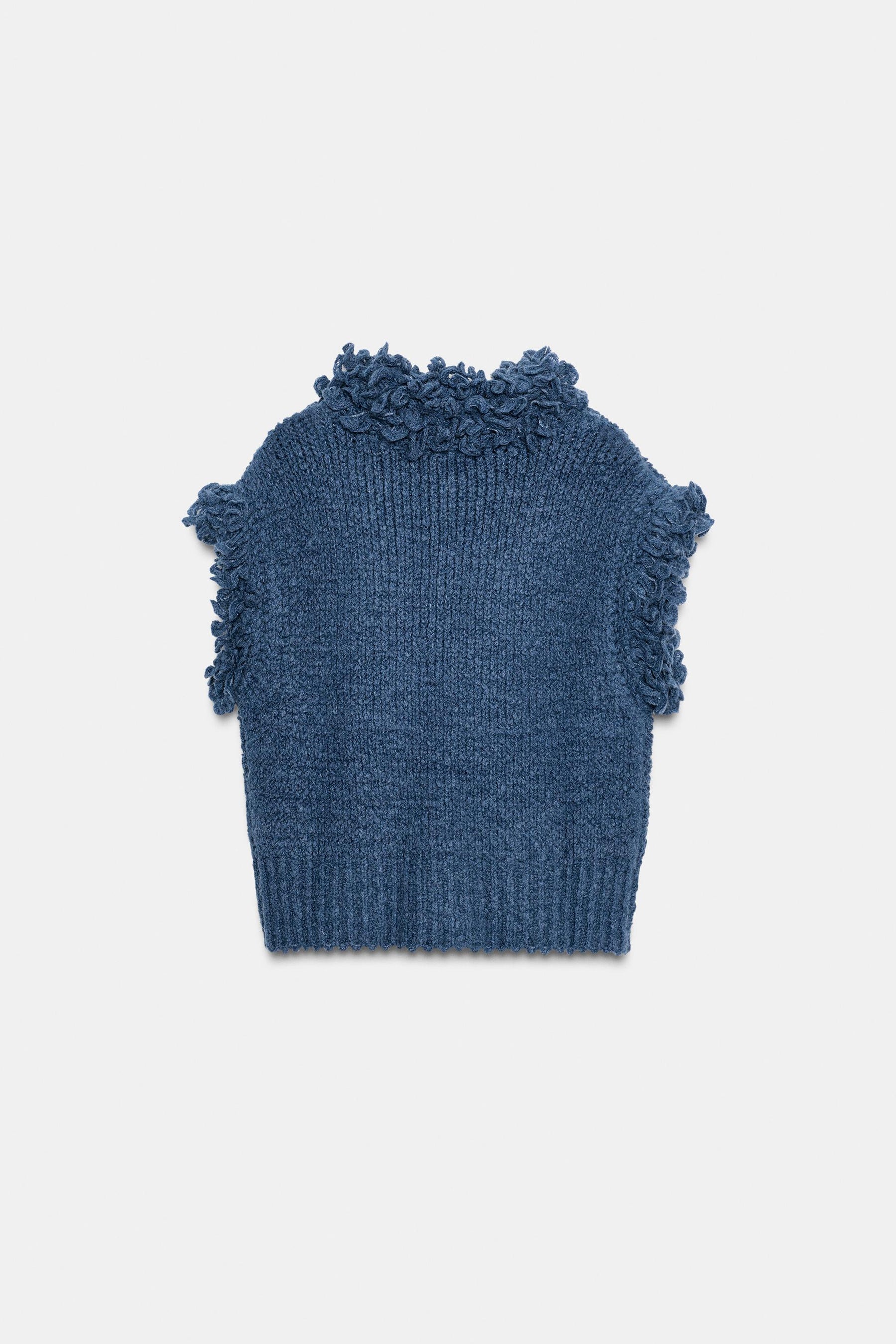 FRINGED KNIT JUMPER VEST - Image 7