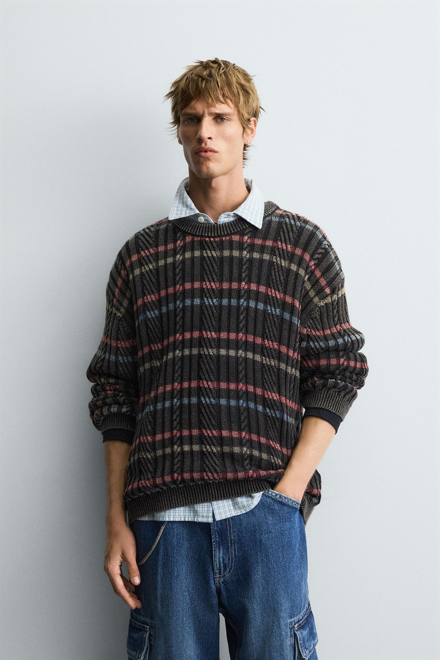 TEXTURED STRIPE SWEATER - Image 2