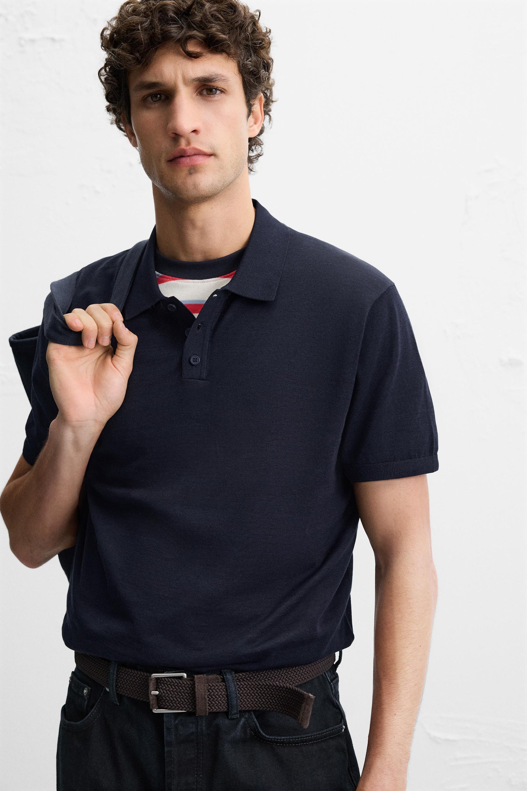 KNIT COTTON - SILK POLO SHIRT - Image 5
