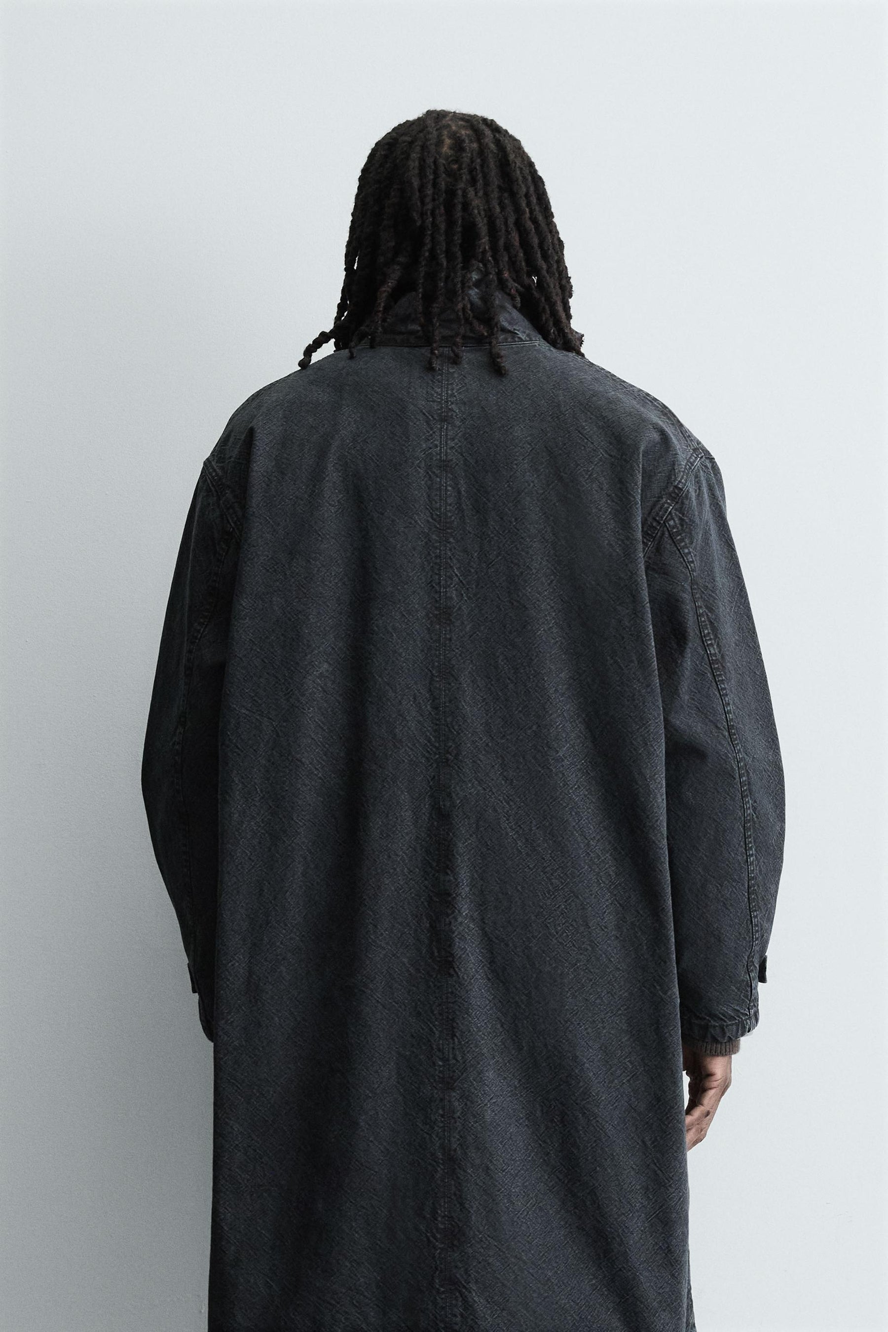 WASHED relaxed fit DENIM COAT - Image 3