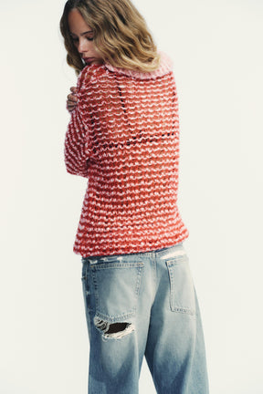 POINTELLE KNIT WOOL POLO SHIRT - Image 4