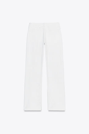 Wide-leg low-rise jeans