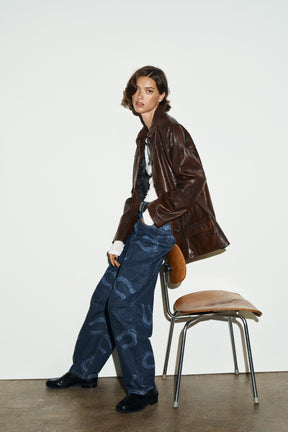 High-waist barrel jeans