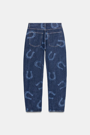 High-waist barrel jeans