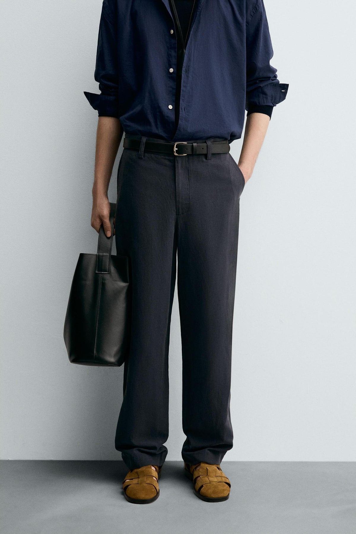 STRAIGHT-LEG FLOWING TROUSERS - Image 2