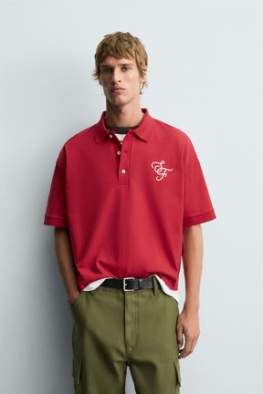 EMBROIDERED TEXT POLO SHIRT - Image 2
