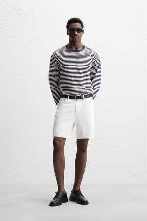 REGULAR FIT DENIM BERMUDA SHORTS - Image 1