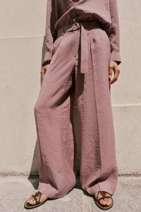 Wide-leg Trousers with Belt