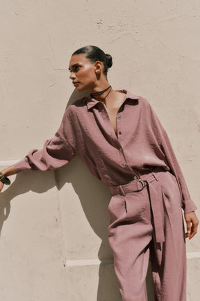 Wide-leg Trousers with Belt