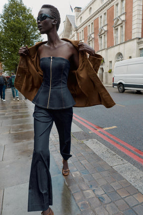 CONTRAST TOPSTITCH TROUSERS