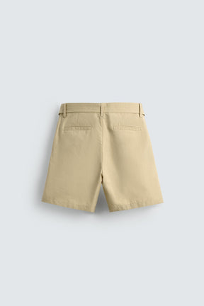 COTTON-LINEN BERMUDA SHORTS WITH BELT - Image 7