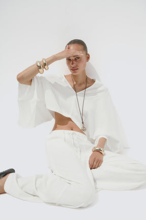 LINEN BLEND TROUSERS