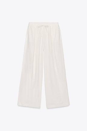 LINEN BLEND TROUSERS