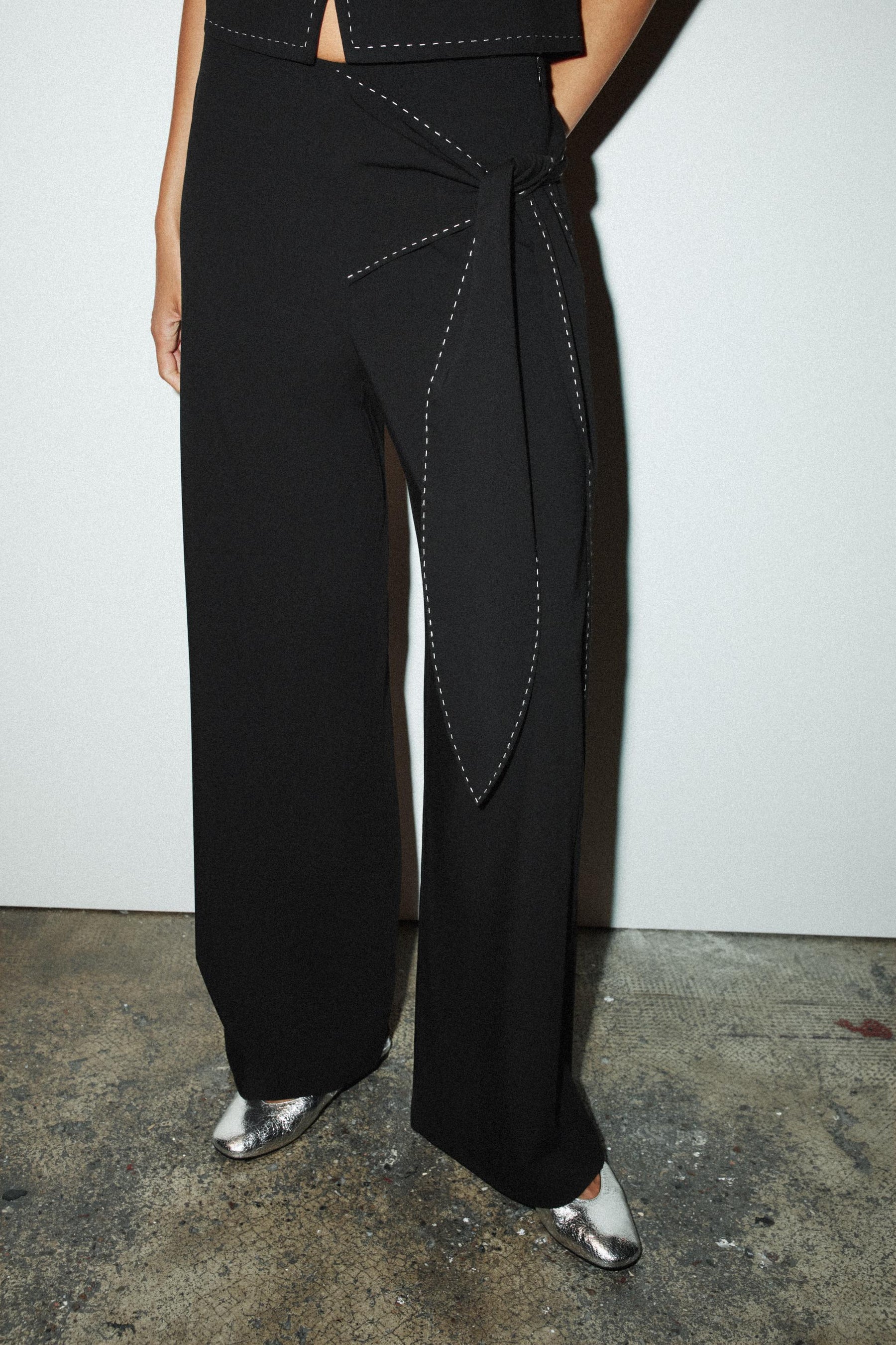 Tie-Detail Trousers
