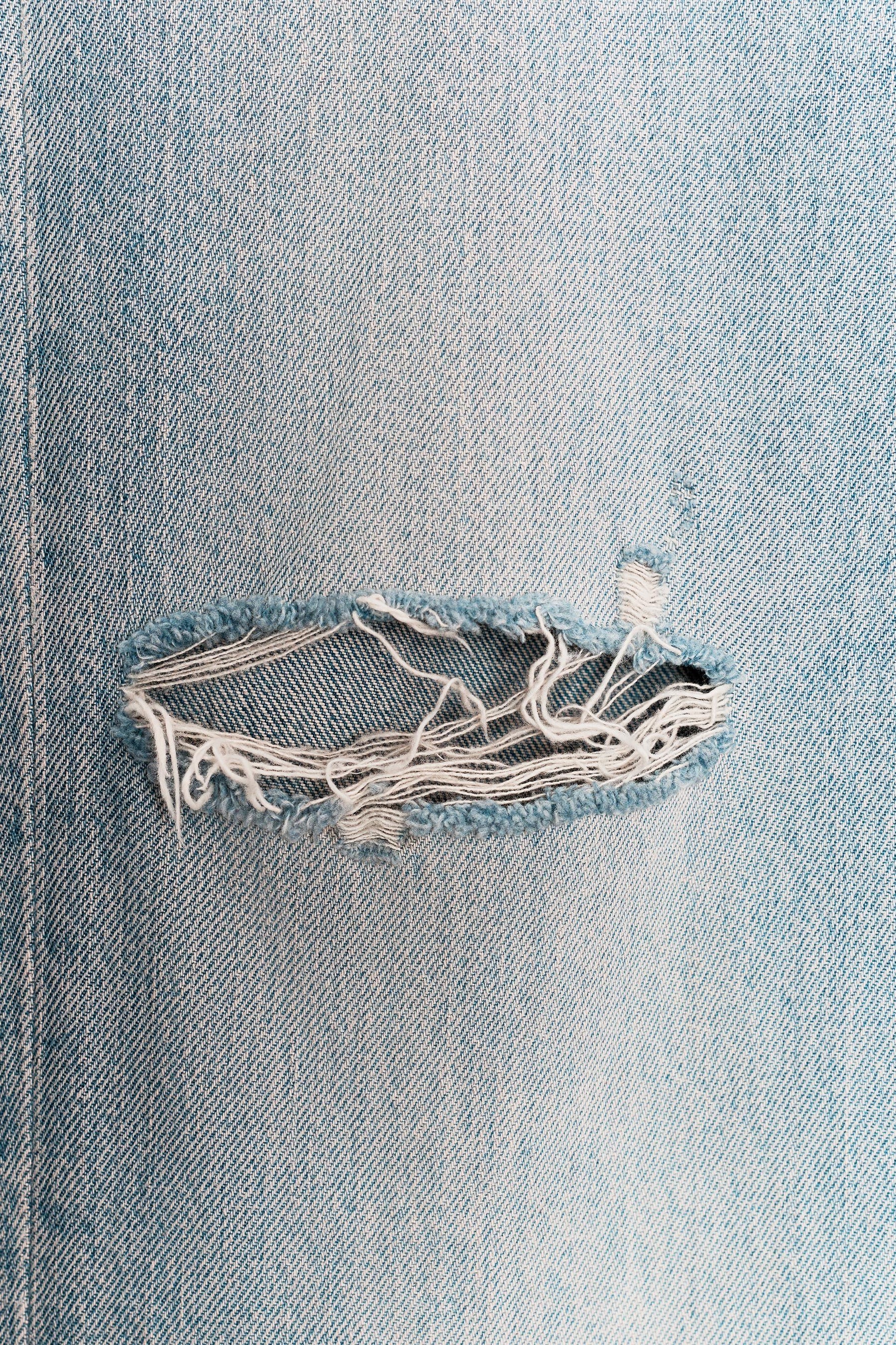 Wide-Leg Ripped Jeans