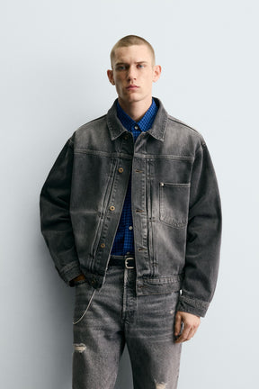 WASHED-EFFECT DENIM JACKET - Image 2