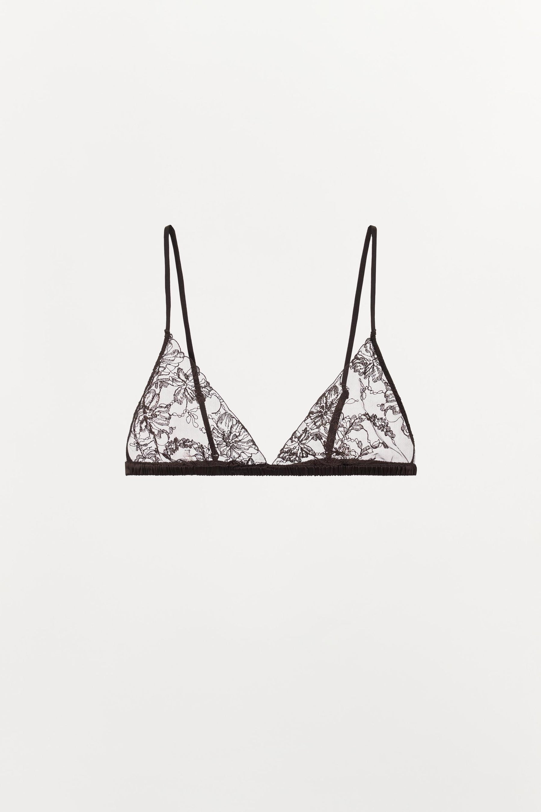 Lace-Trimmed Triangle Bra