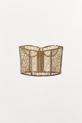 Metallic Lace Underwired Corset