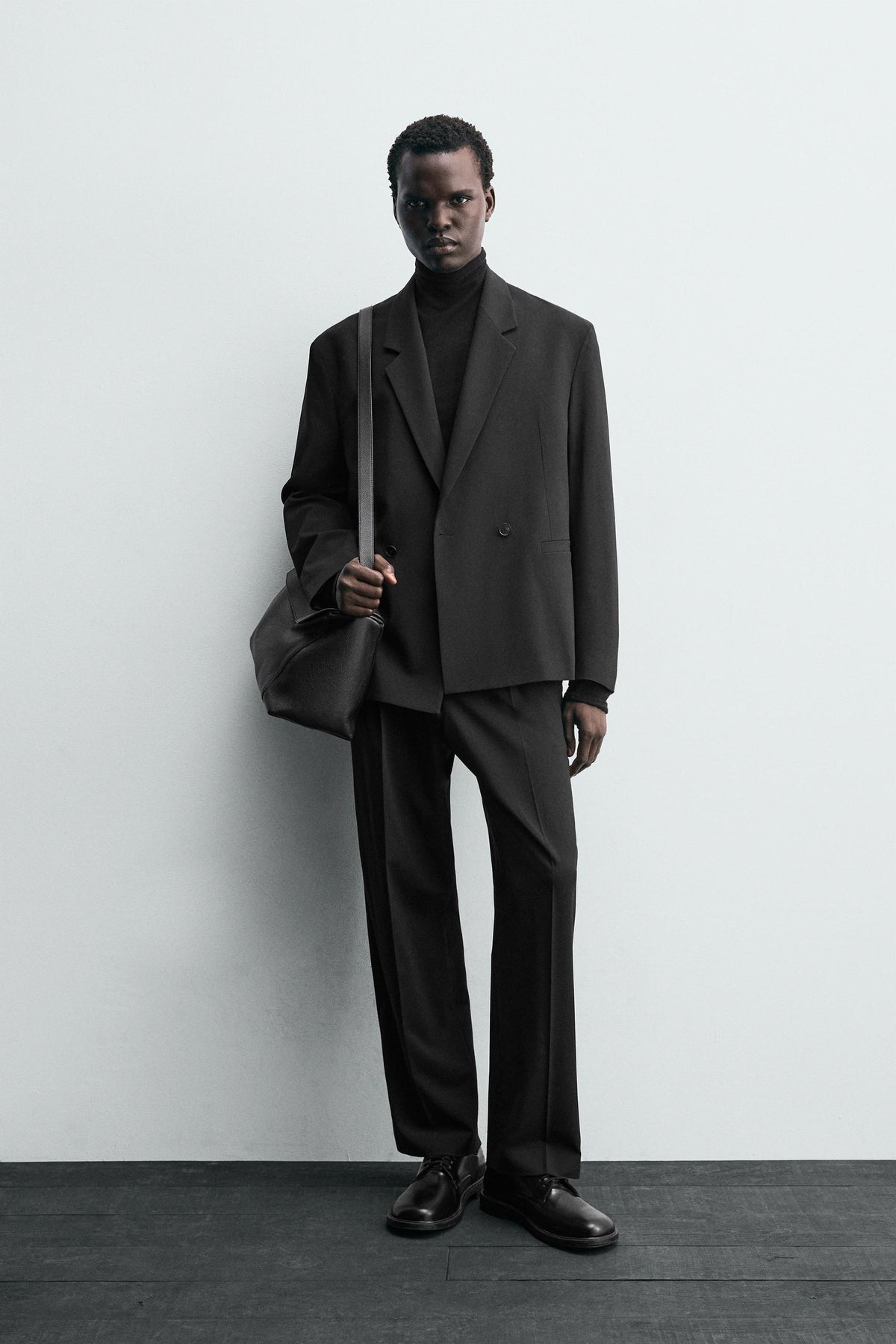 DOUBLE-BREASTED WOOL BLEND SUIT BLAZER - Image 1