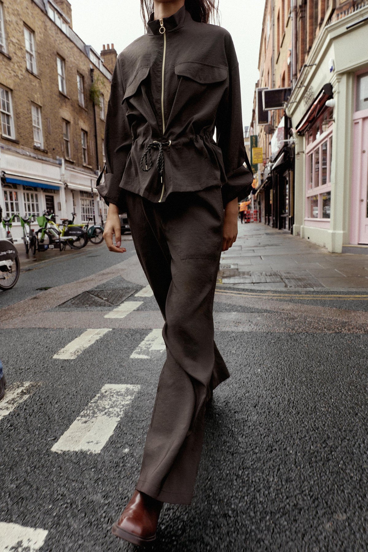 Elastic Waist Wide Trousers