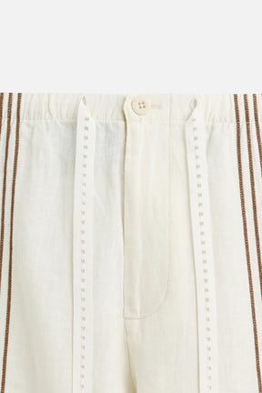 100% LINEN EMBROIDERED TROUSERS - Image 8