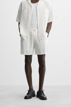 100% LINEN BERMUDA SHORTS - Image 2