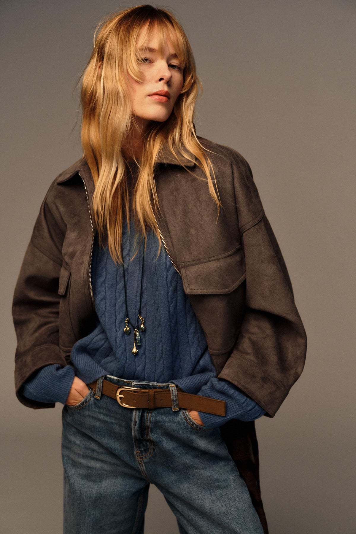 Wide-Leg Cropped High-Waist Jeans