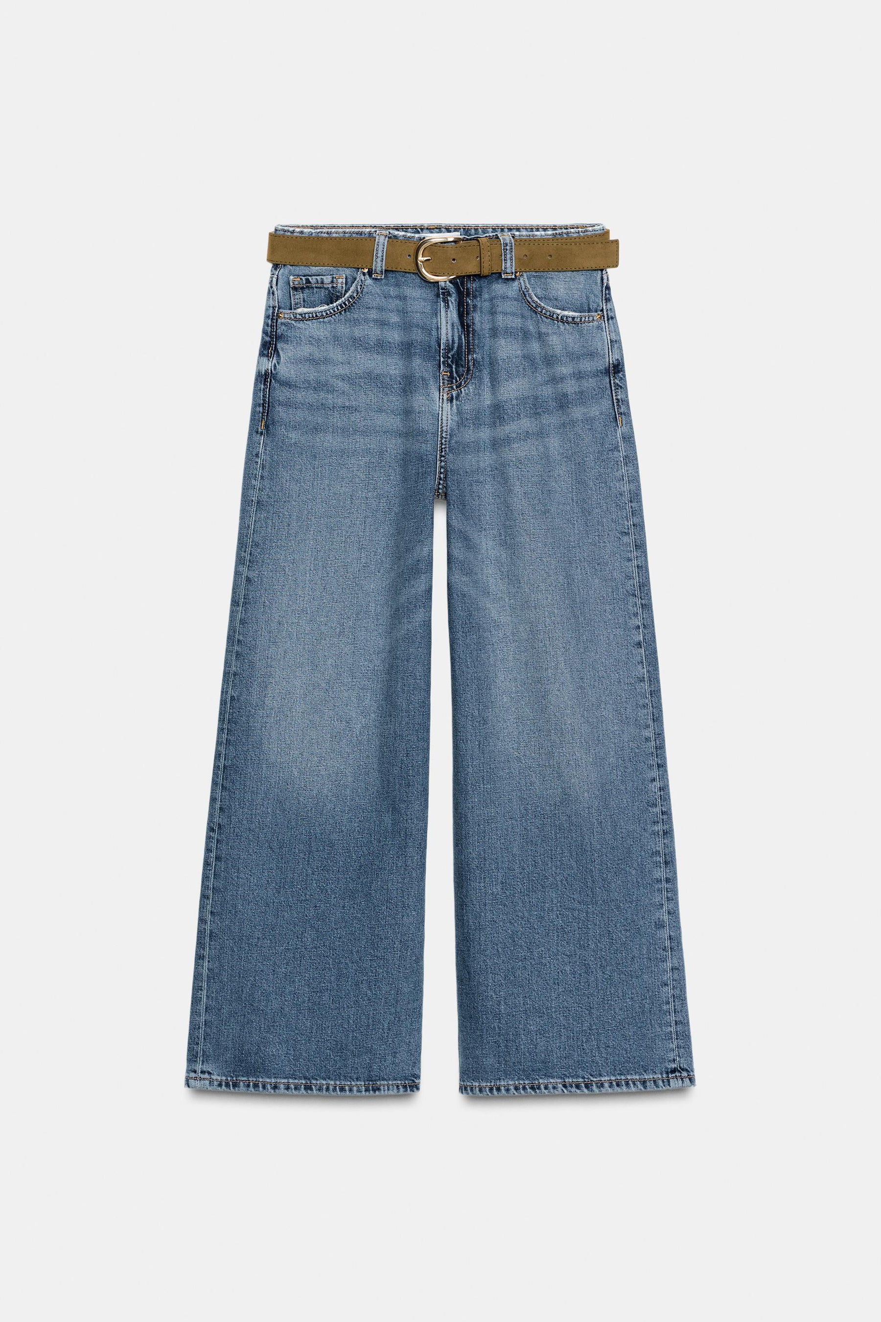 Wide-Leg Cropped High-Waist Jeans