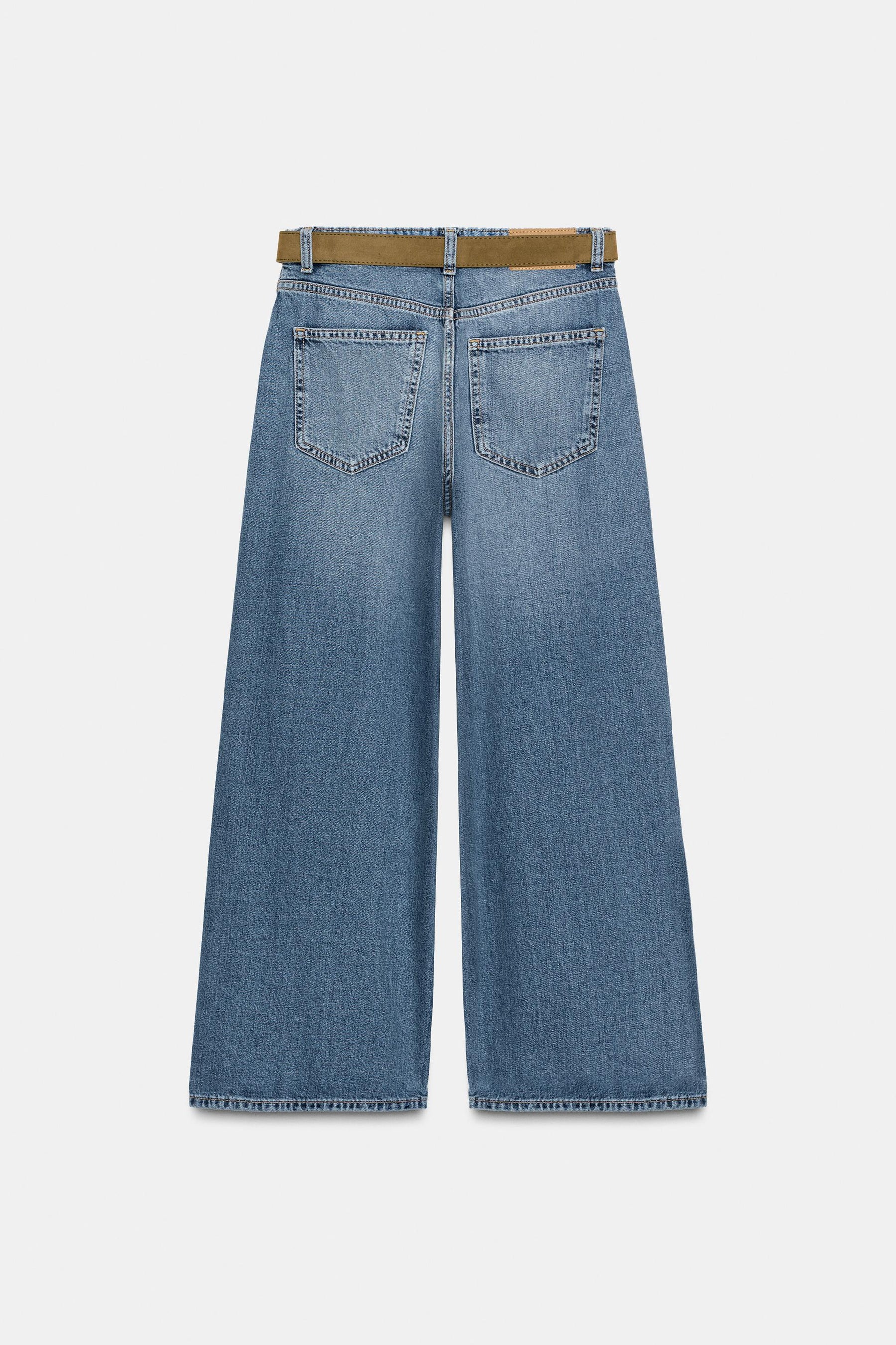 Wide-Leg Cropped High-Waist Jeans