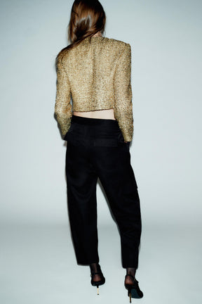 CROPPED TEXTURED JACKET WITH METALLIC THREAD - Image 4