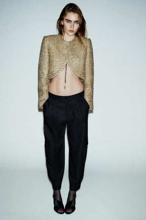 CROPPED TEXTURED JACKET WITH METALLIC THREAD - Image 1