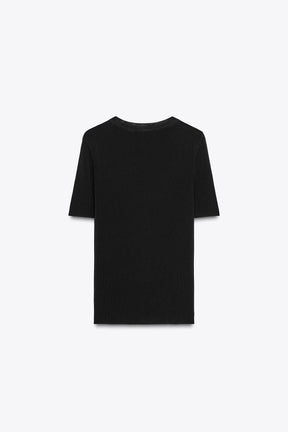 SHORT SLEEVE KNIT TOP - Image 5