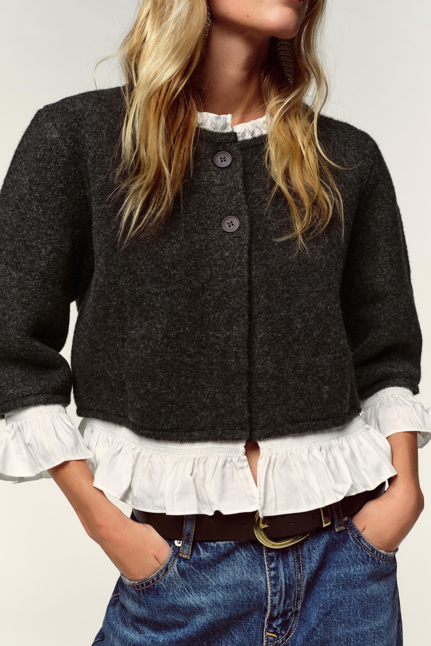 CONTRAST POPLIN CARDIGAN - Image 2