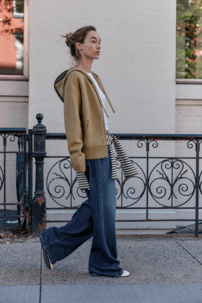 Knit Hooded Sweatshirt