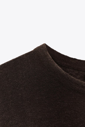 SHORT SLEEVE KNIT LINEN BLEND TOP - Image 6