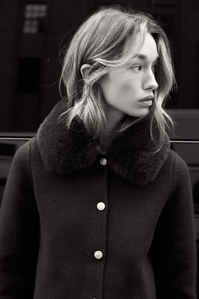 CARDIGAN WITH FAUX FUR COLLAR - Image 3