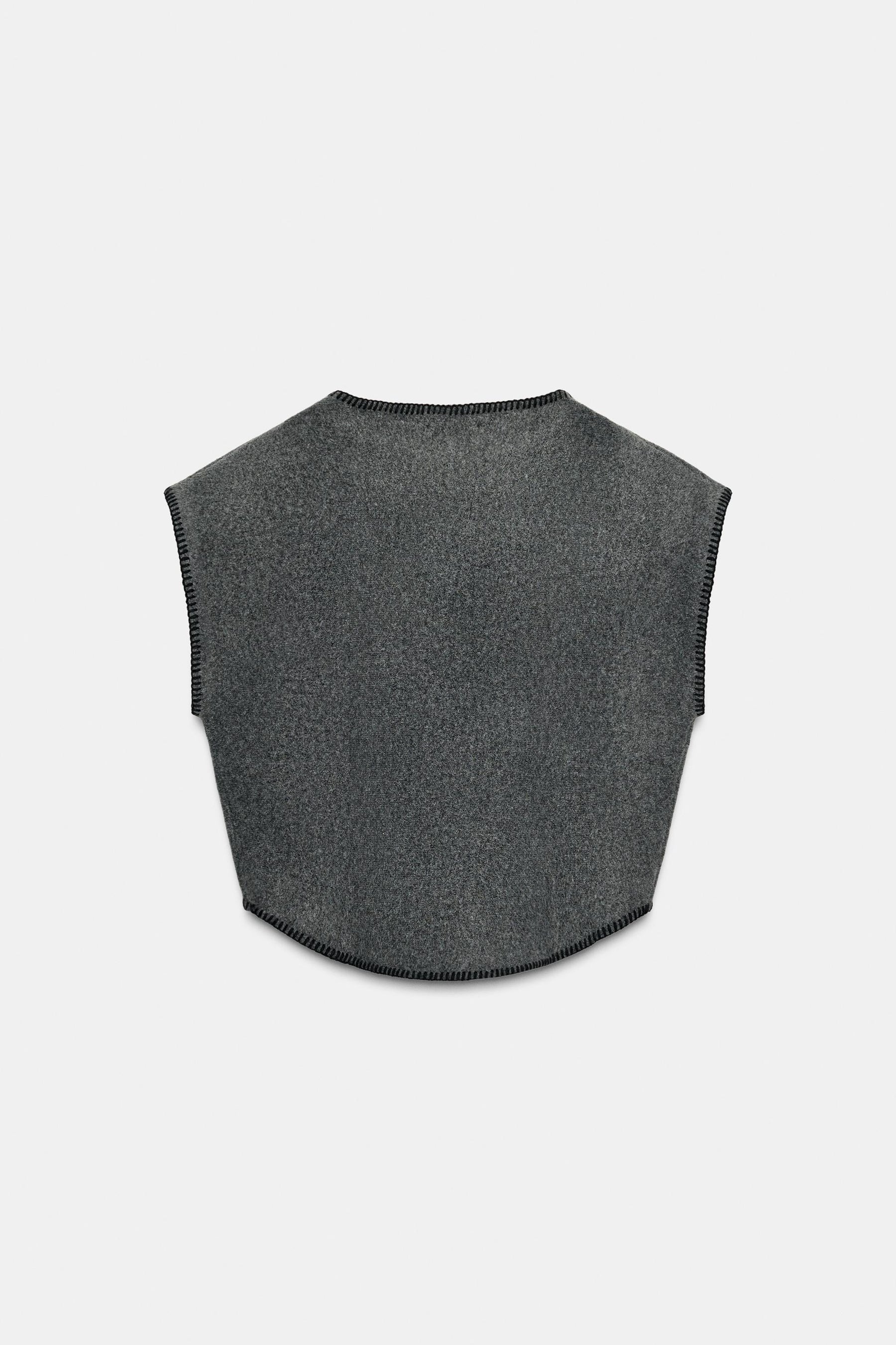 KNIT WAISTCOAT WITH CONTRAST TOPSTITCHING - Image 5