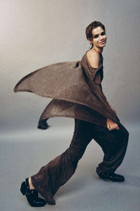 Metallic Thread Palazzo Trousers