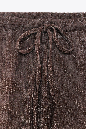 Metallic Thread Palazzo Trousers