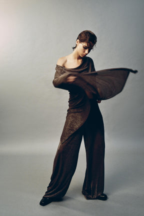 Metallic Thread Palazzo Trousers