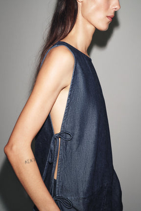 Denim Tie Top