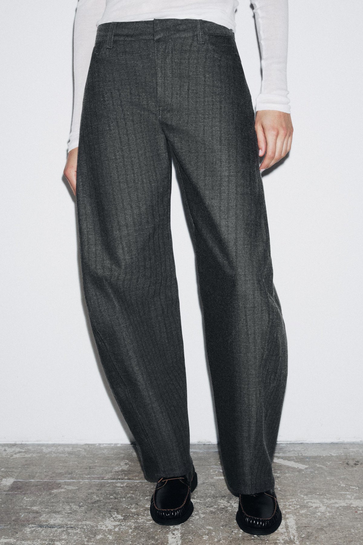 Striped Barrel Trousers