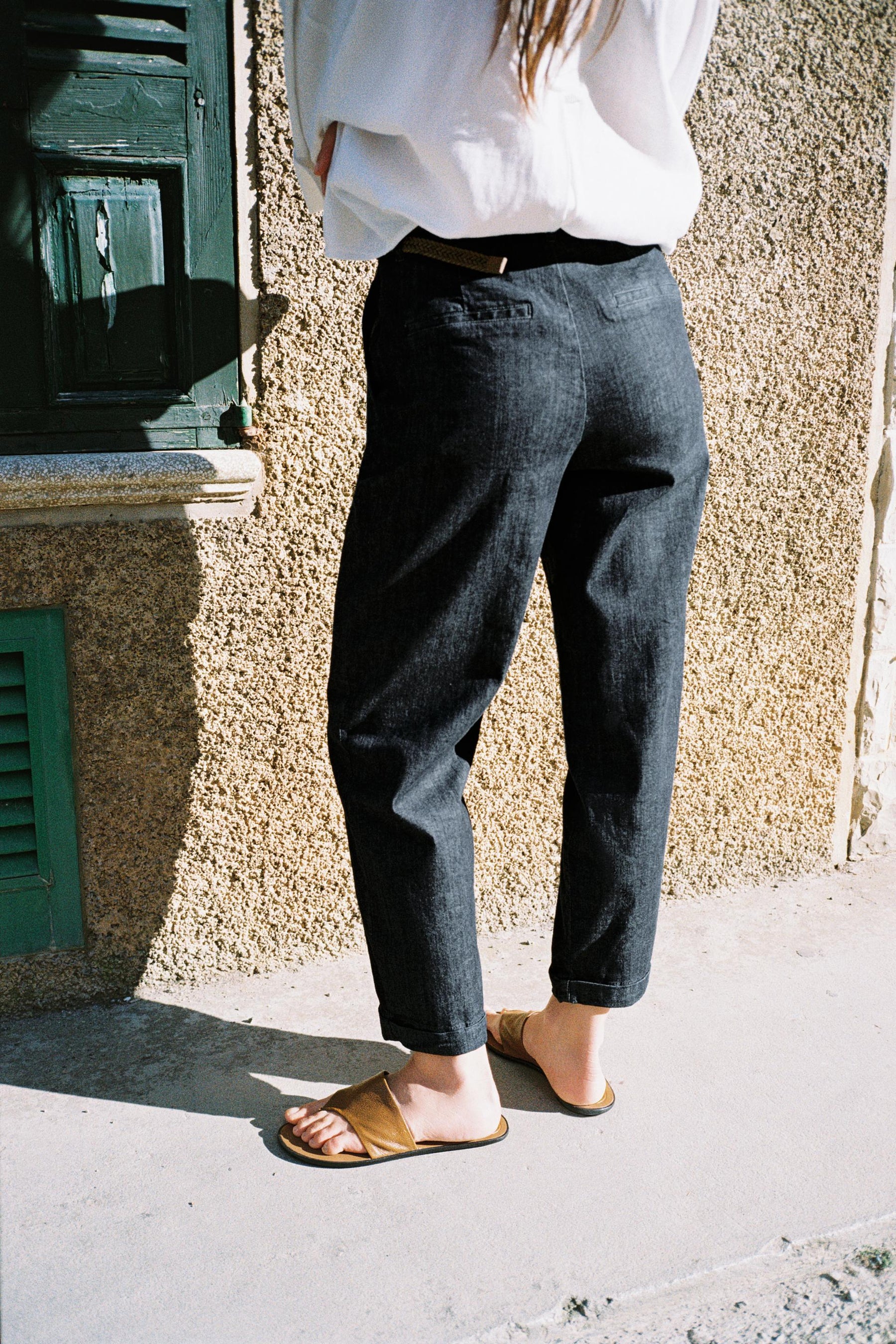 Braided Denim Trousers