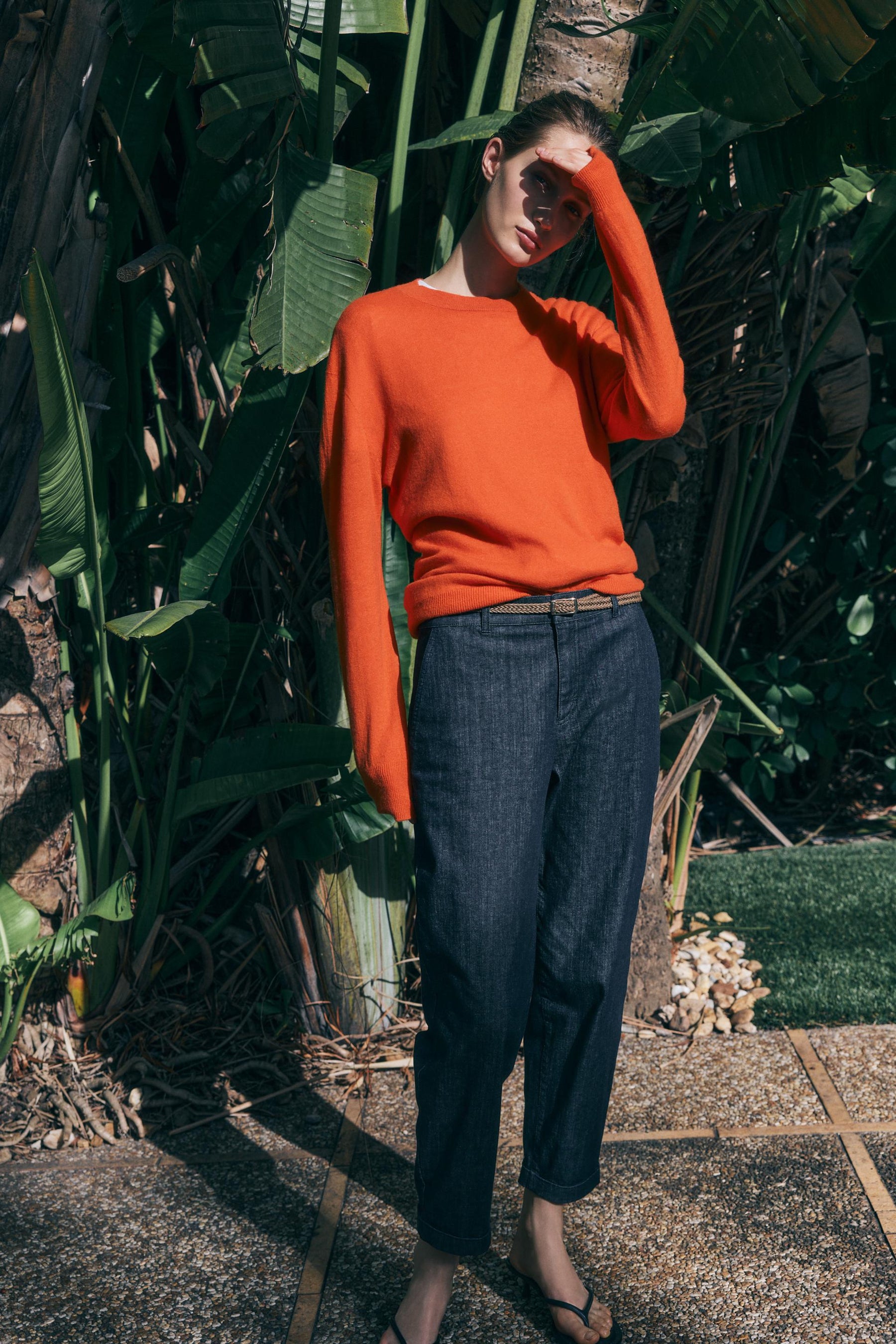 Braided Denim Trousers