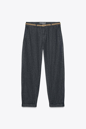 Braided Denim Trousers