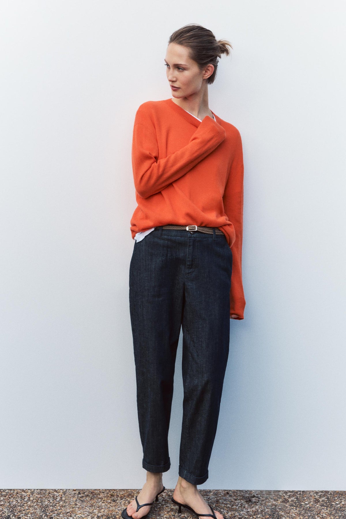 Braided Denim Trousers