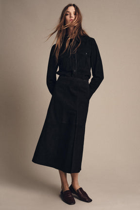 Suede Leather Cape Skirt