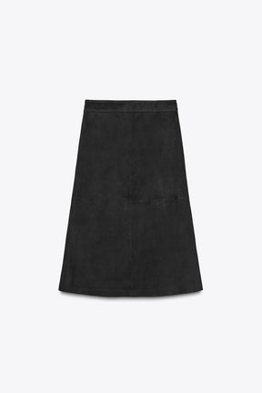 Suede Leather Cape Skirt