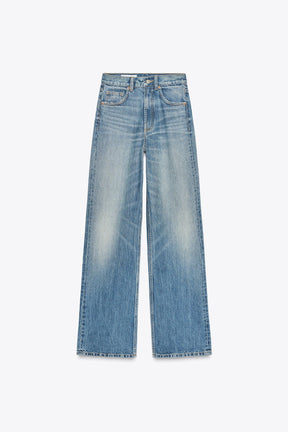 Wide-leg high-waist jeans