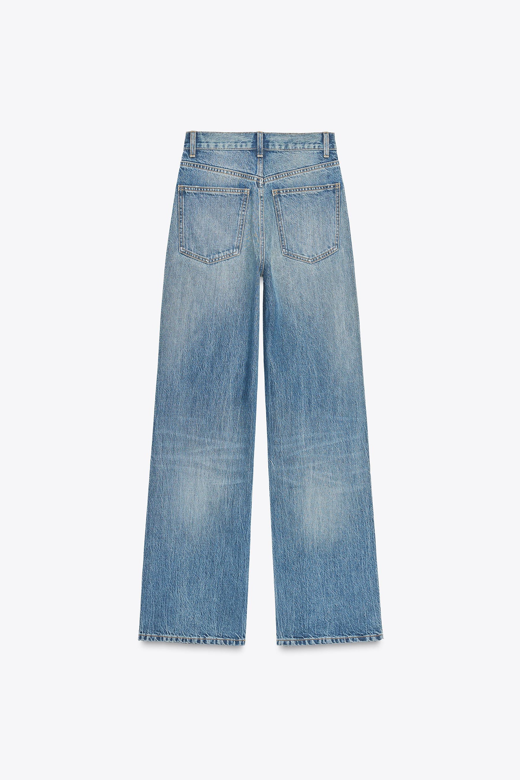 Wide-leg high-waist jeans